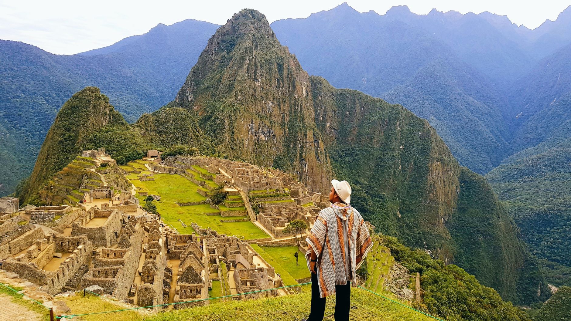 Rich Hippie in the mountain exploring an ancient ruins